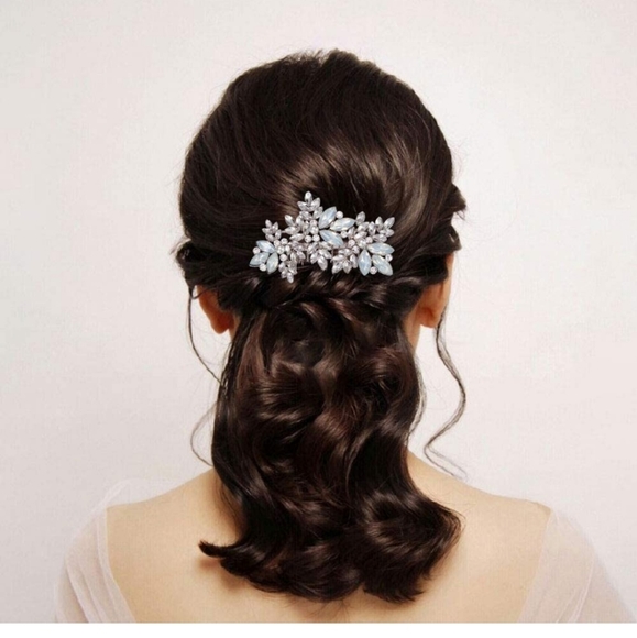 New Crystal Hair Pieces Bridal Comb Rhinestone main image 4